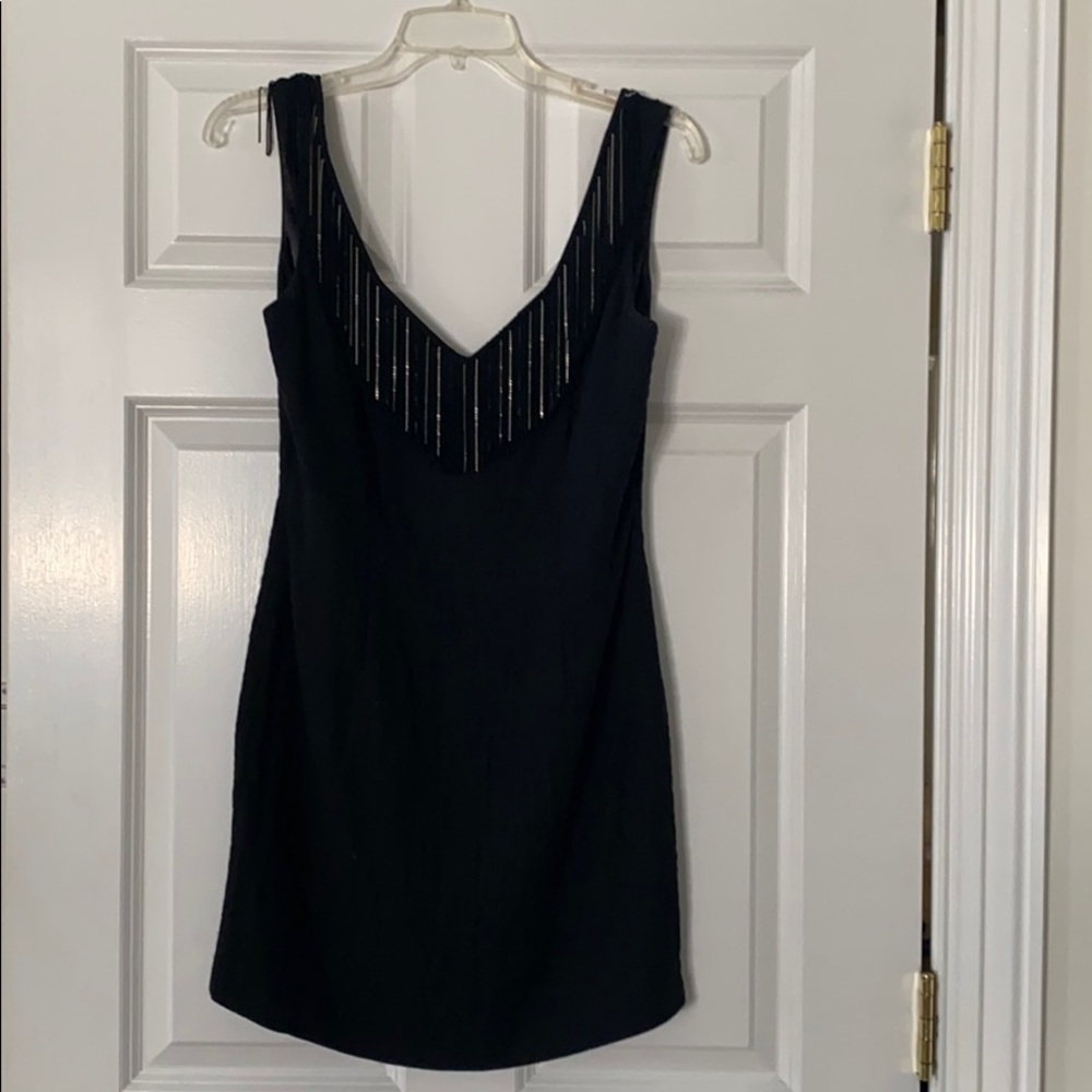 LaRok black dress with fringe